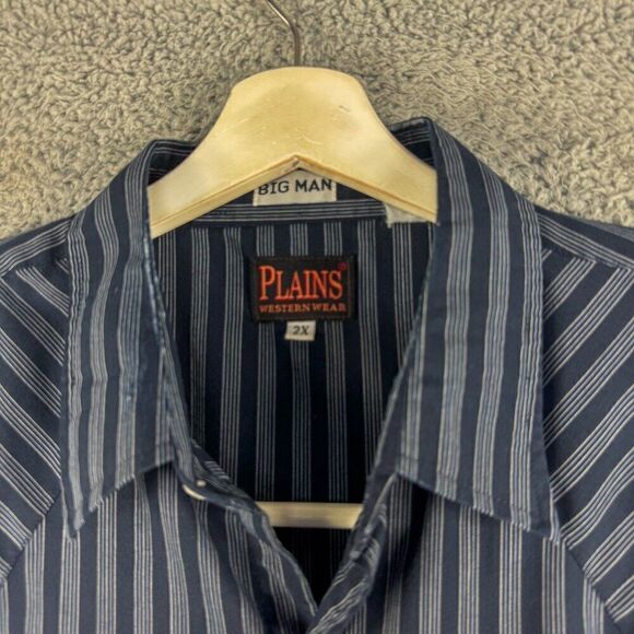 Plains Western Shirt Mens 2X Big Man Black Gray Pearl Snap Cowboy Southwest - Picture 3 of 12